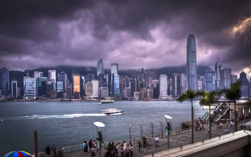 Jual Poster China City Cloud Foul Weather Hong Kong Skyscraper Cities Hong Kong APC