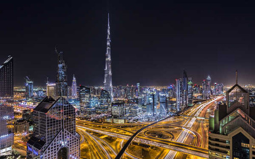 Jual Poster City Dubai Night Cities Dubai APC