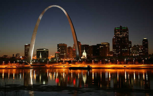 Jual Poster City Missouri Night Reflection St. Louis Cities St. Louis APC