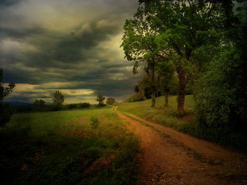 Jual Poster Cloud Country Dark Dirt Road Earth Field Nature Path Road Sunset Tree Man Made Road APC