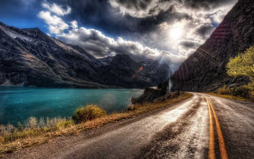 Jual Poster Cloud HDR Lake Mountain Road Sunbeam Sunlight Man Made Road APC Jual Poster Cloud HDR Lake Mountain Road Sunbeam Sunlight Man Made Road APC