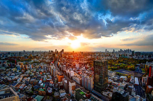 Jual Poster Cloud Japan Panorama Sky Skyscraper Sunset Tokyo Cities Tokyo APC