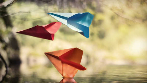 Jual Poster Depth Of Field Origami Paper Plane Man Made Origami APC