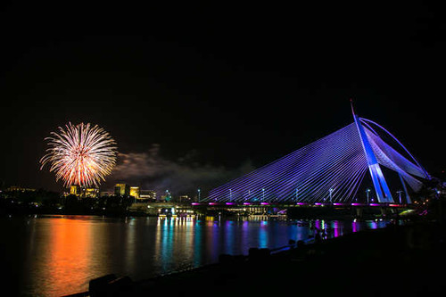 Jual Poster Fireworks Malaysia Night Putrajaya Seri Wawasan Bridge Bridges Seri Wawasan Bridge APC