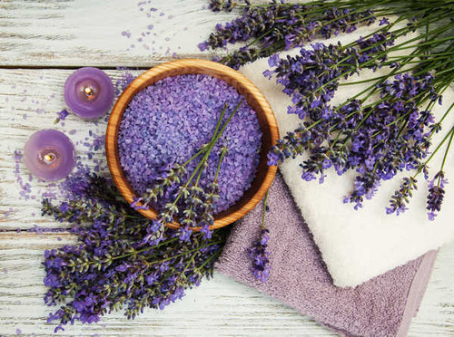Jual Poster Flower Lavender Purple Flower Salt Spa Man Made Spa3 APC