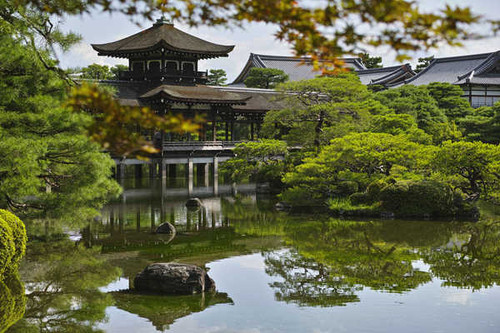 Jual Poster Garden Japan Kyoto Pagoda Pavilion Pond Cities Kyoto APC