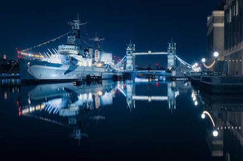 Jual Poster HMS Belfast (C35) London Bridges Tower Bridge APC