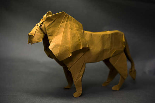 Jual Poster Lion Origami Man Made Origami APC