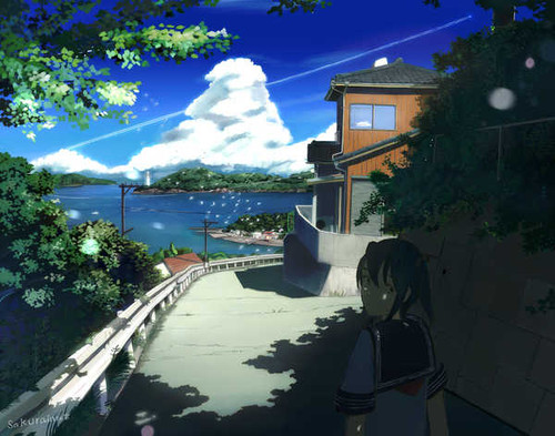Poster Bird House Lighthouse Short Hair Anime Original APCA Poster Bird House Lighthouse Short Hair Anime Original APCA