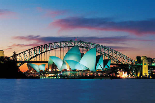 Jual Poster Man Made Night Sydney Sydney Harbour Bridge Sydney Opera House Man Made Sydney Opera House APC