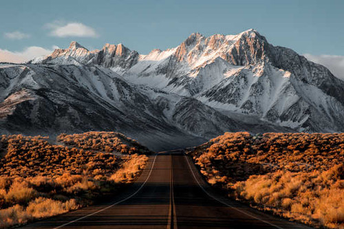 Jual Poster Mountain Nature Road Sierra Nevada Snow Water Man Made Road APC