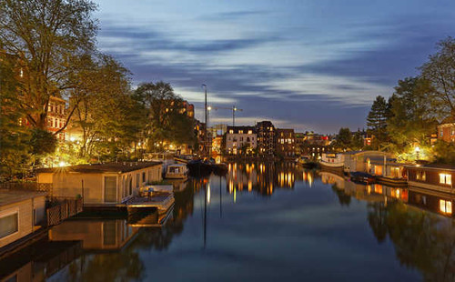 Jual Poster Amsterdam Netherlands Houses Rivers Evening 1Z