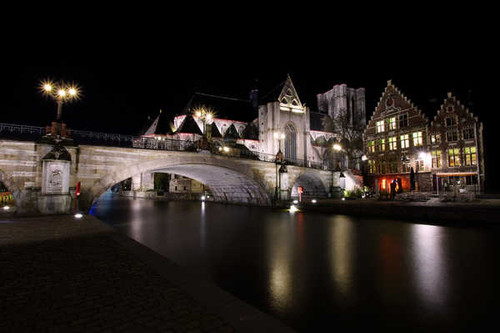 Jual Poster Belgium Ghent Rivers Bridges Houses St Michael 's 1Z