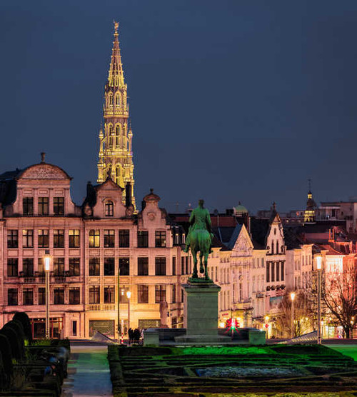 Jual Poster Belgium Houses Monuments Evening Brussels Street 1Z