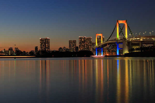 Jual Poster Bridges Tokyo Japan Rainbow Bridge Night Bay 1Z