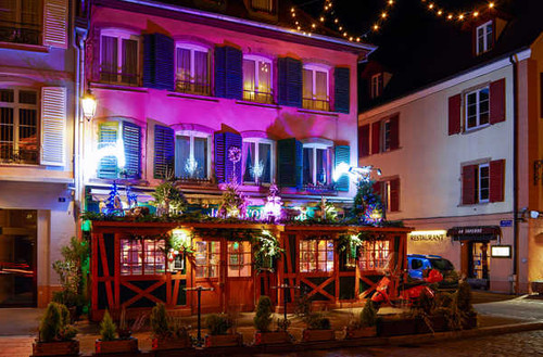 Jual Poster Christmas France Houses Colmar Fairy lights Street 1Z