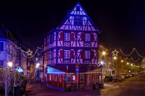 Jual Poster Christmas France Houses Colmar Street Night Fairy 1Z