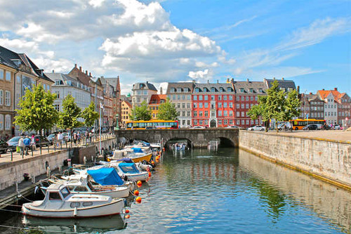 Jual Poster Denmark Copenhagen Houses Motorboat Canal 1Z