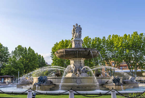 Jual Poster France Fountains Sculptures Lions Aix Provence 1Z