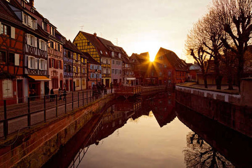 Jual Poster France Houses Evening Colmar Canal Rays of light 1Z