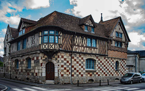 Jual Poster France Houses Pont Audemer Normandy Street Design 1Z