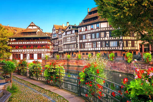Jual Poster France Strasbourg Houses Rivers Fence Shrubs 1Z