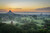 Jual Poster Scenery Temples Evening Bagan Myanmar Shrubs Fog 1Z