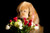 Jual Poster Dogs Golden Retriever Bouquets Roses Black WPS