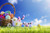 Jual Poster Sky Easter Wicker basket Grass Eggs WPS