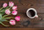 Jual Poster Tulips Coffee Wood planks WPS