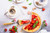 Jual Poster Berry Cheesecake Coffee Cup Dessert Fruit Pastry Still Life Strawberry Food Cheesecake5 APC