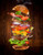 Jual Poster Fast food Hamburger Buns Vegetables Meat products 1Z 002