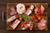 Jual Poster Meat products Sausage Ham Tomatoes Cutting board 1Z