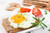 Jual Poster Pastry Tomatoes White background Fried egg 1Z