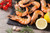 Jual Poster Shrimp Lemons Garlic Wood planks 1Z