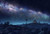 Poster House Hut Night Sky Starry Sky Anime Original APC