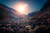 Jual Poster consolation lakes banff national park sun rays rocks WPS