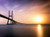 Jual Poster vasco da gama bridge tagus river sunset portugal 4k 5k WPS