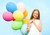 Jual Poster Balloon Blonde Colorful Dress Girl Smile Women Mood APC