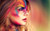 Jual Poster Blonde Blue Eyes Colors Face Lipstick Woman Women Artistic APC