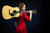 Jual Poster Brunette Girl Guitar Red Dress Woman Models Model APC