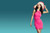 Jual Poster Brunette Girl Hat Model Pink Dress Woman Models Model APC