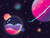 Jual Poster planets solar system neon illustration hd 4k WPS