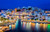 Jual Poster City Crete Greece House Light Night Reflection Man Made Village APC