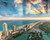 Jual Poster Cityscape Cloud Coastline Florida Horizon Miami Ocean Sea Sky Sunbeam Cities Miami APC