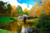Jual Poster Fall Fence Foliage Mabry Mill Pond Tree Washington Man Made Watermill APC
