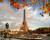 Jual Poster France Autumn Eiffel Tower Paris 1Z