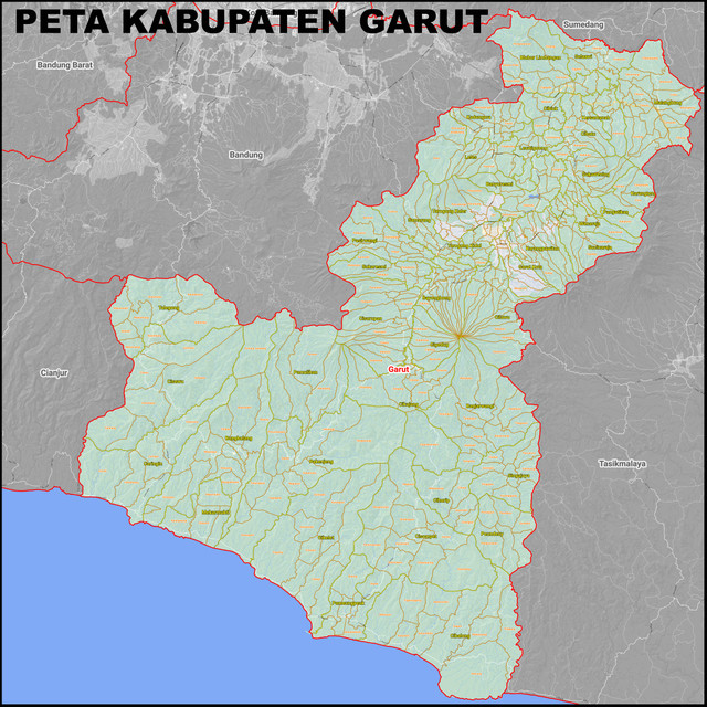 Garut Map Peta Kabupaten Garut Kecamatan dan Kelurahan