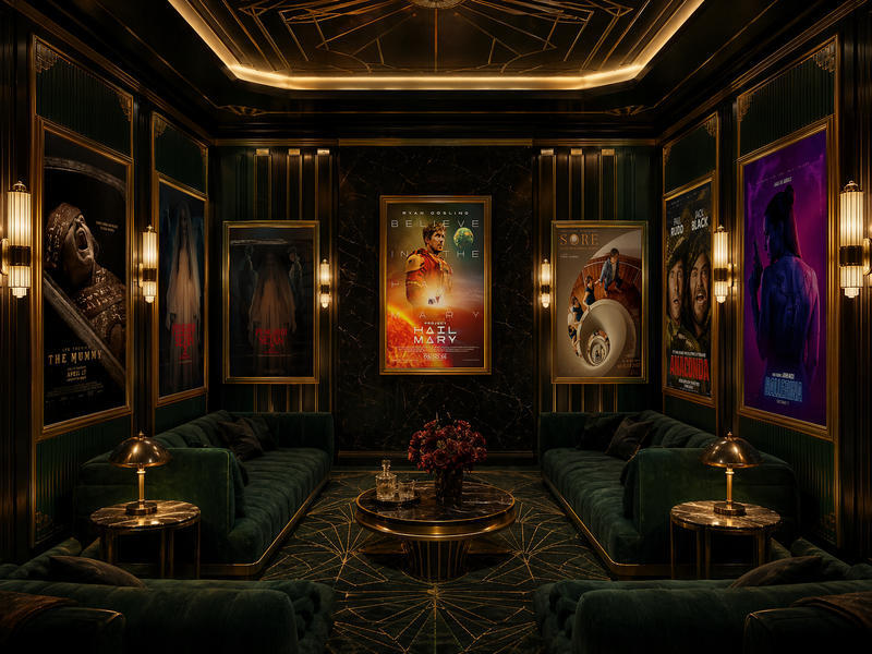 Poster film elegan untuk ruang santai