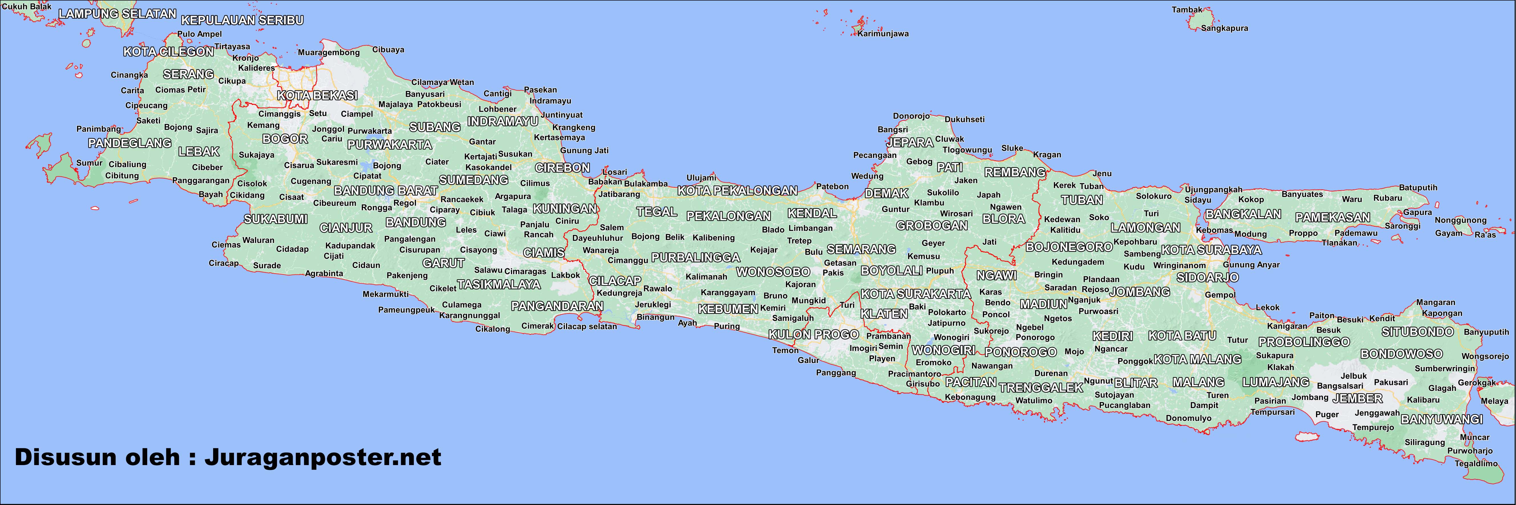 Peta Pulau Jawa - Juragan Poster